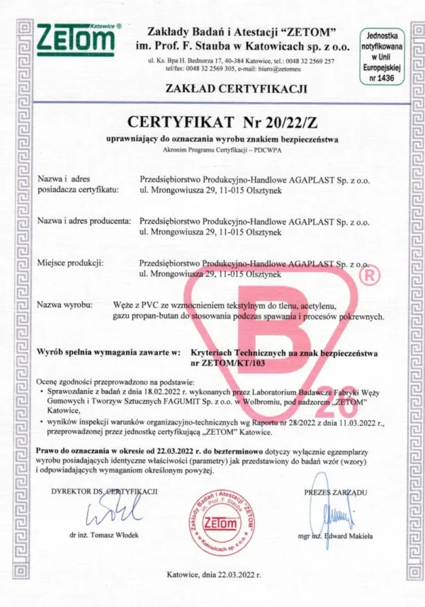 TUYAUX POUR OXYGÈNE